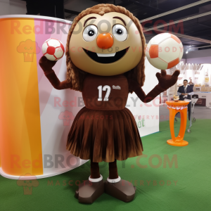 Brown Soccer Ball maskot...