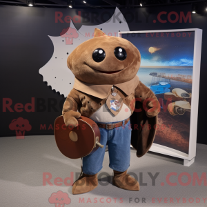Mascot character of a Brown...