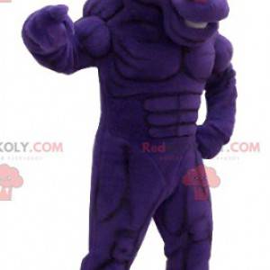 Mascota caballo morado muy musculoso - Redbrokoly.com