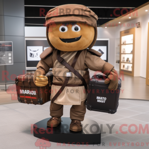 Mascot character of a Brown...