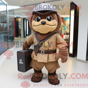 Mascot character of a Brown...