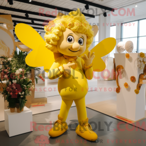 Maskot karakter af en gul...