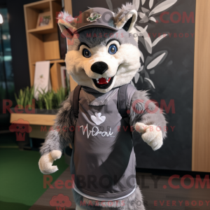 Maskotfigur av en Say Wolf...