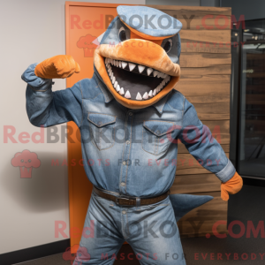 Maskotkarakter af en orange...