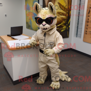 Mascot character of a Beige...