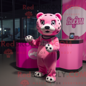 Maskottchen eines rosa...