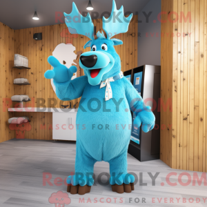 Mascot character of a Cyan...
