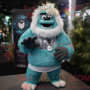Mascot character of a Teal...