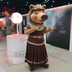 Brown Sow maskot drakt...