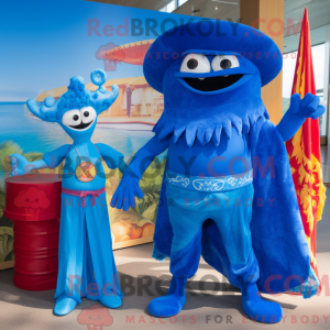 Mascot character of a Blue...