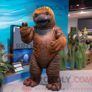 Mascot character of a Brown...