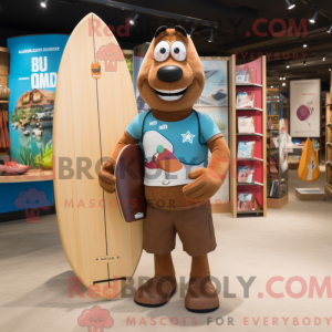 Mascot character of a Brown...