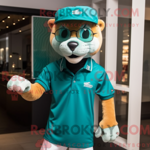 Mascot character of a Teal...