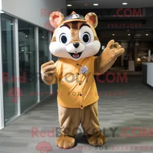Mascot character of a Tan...