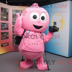 Mascot character of a Pink...