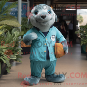 Mascot character of a Teal...