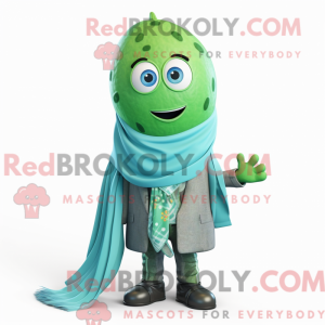 Maskot karakter av en cyan...