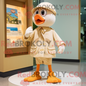 Mascot character of a Beige...