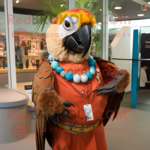 Brun Macaw maskot kostume...