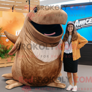 Mascot character of a Brown...