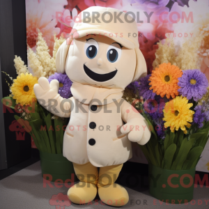 Mascot character of a Beige...
