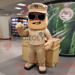 Mascot character of a Tan...