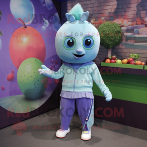 Cyan Plommon maskot kostym...