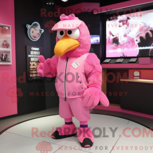 Mascot character of a Pink...