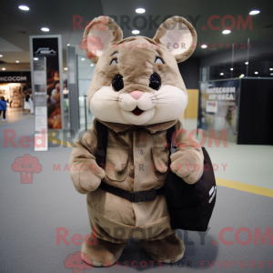 Mascot character of a Brown...
