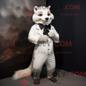 Maskot postava bílé kuny...
