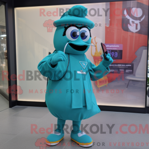 Postava maskota Teal Phone...