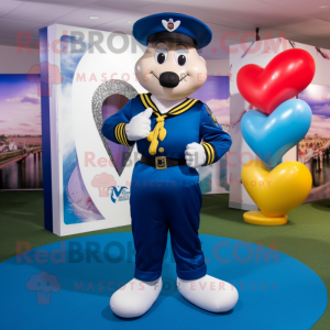 Navy Heart mascotte kostuum...