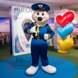 Navy Heart maskot drakt...