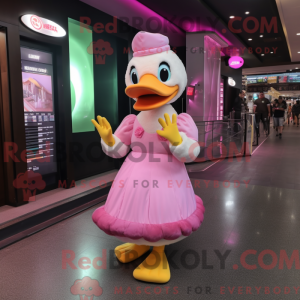 Mascot character of a Pink...