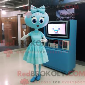 Mascot character of a Cyan...