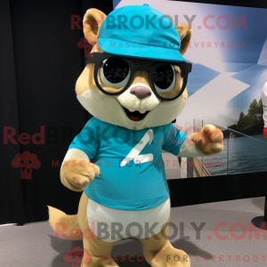 Mascot character of a Cyan...