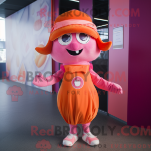 Maskotkarakter af en Pink...