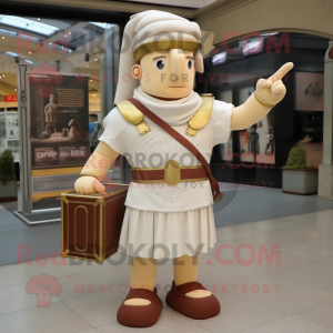 Cream Roman Soldier maskot...