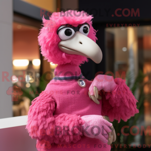 Maskotka av en rosa struts...