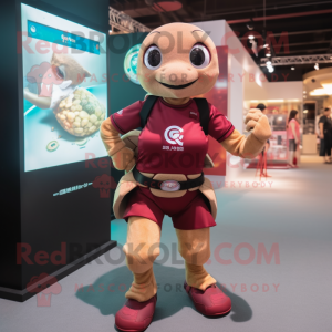 Maroon Sea Turtle mascotte...