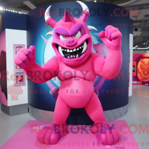 Maskotkarakter af en Pink...