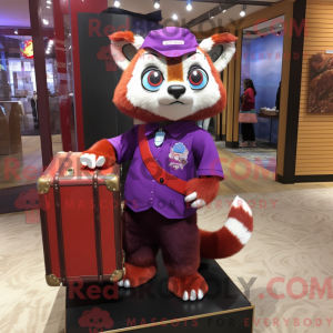 Maskot karakter af en lilla...
