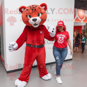Roter Jaguar Maskottchen...