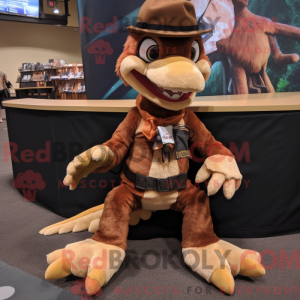 Mascot character of a Brown...
