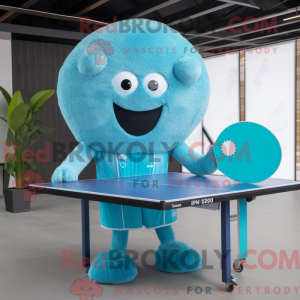 Mascot character of a Cyan...