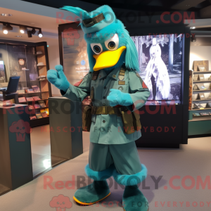 Mascot character of a Teal...