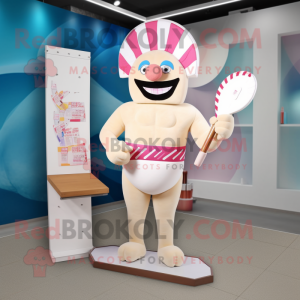 Cream Knife Thrower maskot...