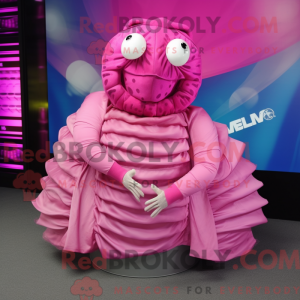 Mascot character of a Pink...
