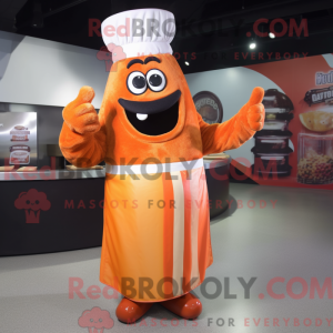 Maskotkarakter af en orange...