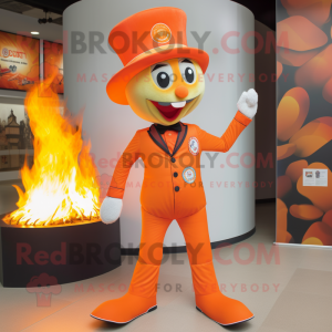 Orange Fire Eater maskot...